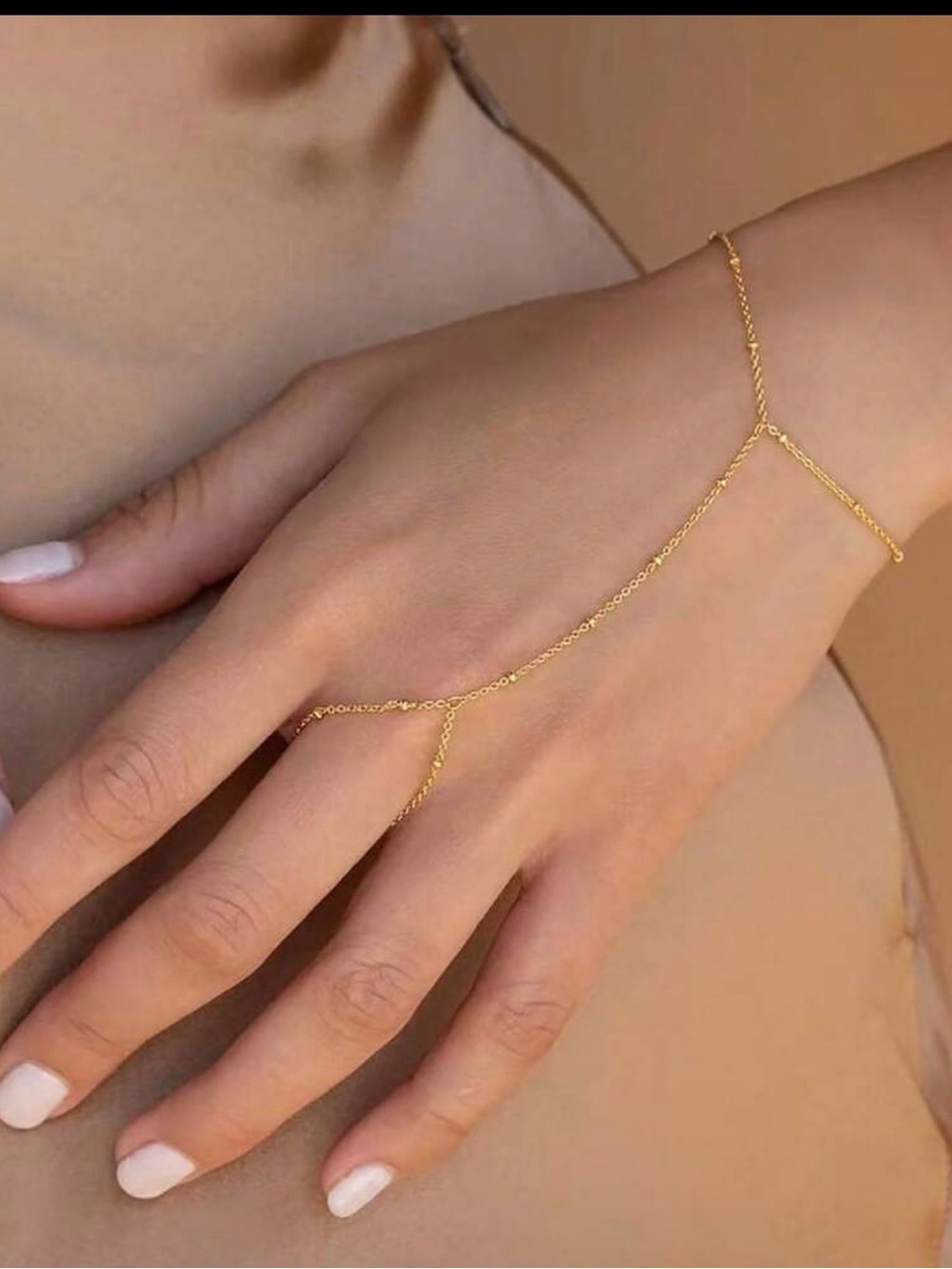 Gold Plated Hand Chain Bracelet